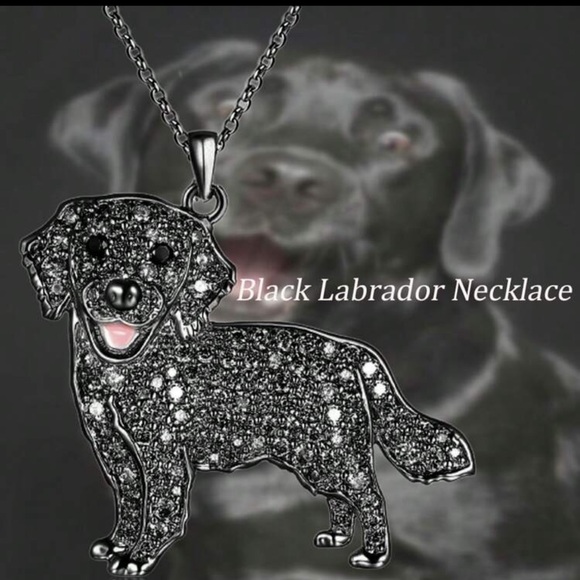 Black Labrador Dog Necklace, Black Lab Necklace, Dog Necklace - Picture 1 of 8